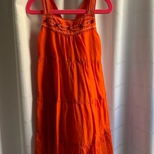 Gymboree girls orange full dress gems and embroidered size 6 cotton
